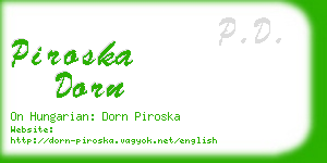 piroska dorn business card
